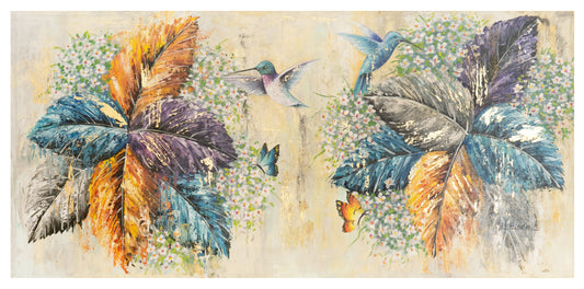 Flowers with Butterflies and Hummingbirds